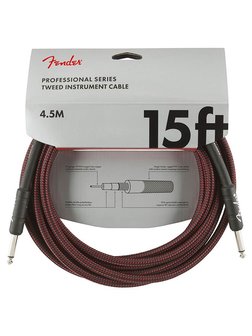 Fender Professional Series instrument cable, 15 ft (ca 450 cm) Red Tweed