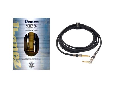 Ibanez NSC10L instrumentkabel 3 meter met rechte en haakse plug