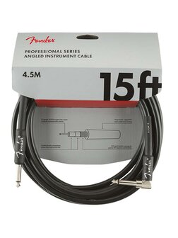 Fender Professional Series instrument cable, 4.5 m black, haaks