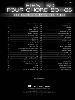 First 50 4-Chord Songs You Should Play on the Piano