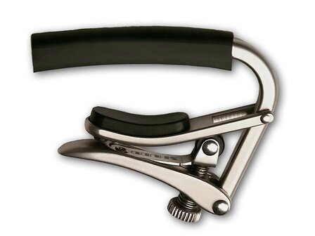 Shubb capo c4n voor gitaren met rondere toets, radius 7.5&quot;, brushed nikkel