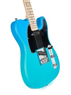 SX Modern Series TE style electric guitar with gigbag, Blue Glow