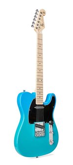 SX Modern Series TE style electric guitar with gigbag, Blue Glow