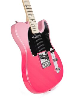 SX Modern Series TE style electric guitar with gigbag, Pink Twilight