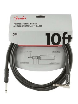 Fender Professional Series instrument cable, haaks 3 meter zwart