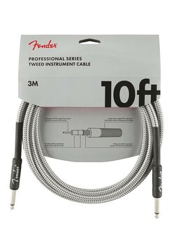 Fender Professional Tweed instrument cable, 3 meter white tweed