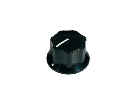 Knob for Jazz bass, black, with set screw, large, knop