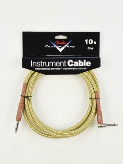 Fender instrumentkabel, tweed, 3 meter, 1x jack 1x haakse jack