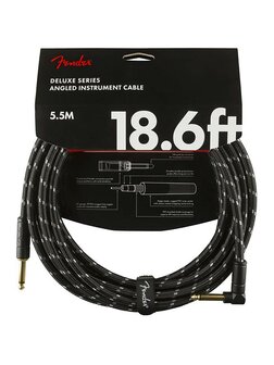 Fender DeLuxe Series 5,5 meter instrumentkabel, black tweed