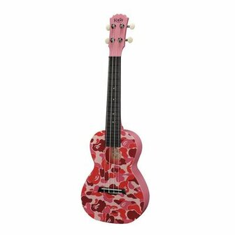 Korala Poly Ukes concert ukelele polycarbonaat, pink fractals 