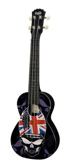 Korala Poly Ukes concert ukelele polycarbonaat, scull with union jack hat