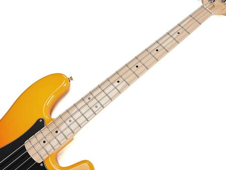 SX Modern Series PB style electric bass guitar with gigbag, burning fire