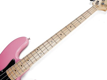 SX Modern Series JB style electric bass guitar with gigbag, pink twilight