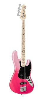 SX Modern Series JB style electric bass guitar with gigbag, pink twilight