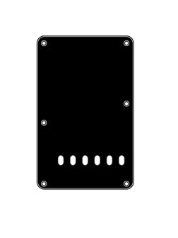 Backplate zwart, 3 ply, standaard Stratocaster, 86x138mm