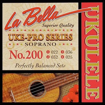 Snarenset voor sopraan ukulele, La Bella Pro Series L200, rectified nylon