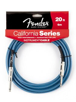 Fender California instrumentkabel, 6 meter Lake Placid Blue