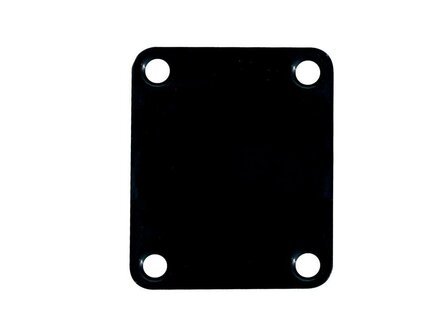 Halsplaat voor e-gitaar of e-bas, 64,2x51mm, rechthoekig, zwart, backplate, neckplate