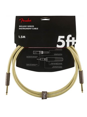 Fender Deluxe Series instrument cable, 5ft (ca 150 cm), tweed