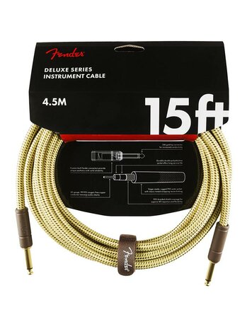 Fender Deluxe Series instrument cable, 15ft (ca 450 cm), tweed