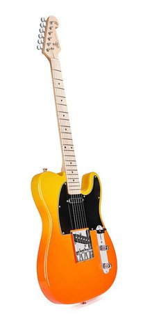 SX Modern Series TE style electric guitar with gigbag, Burning Fire