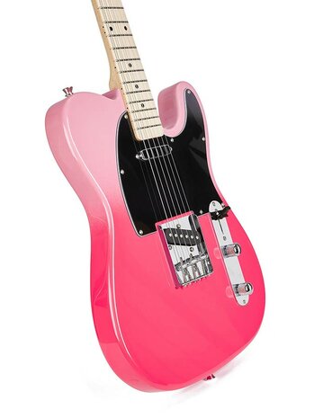 SX Modern Series TE style electric guitar with gigbag, Pink Twilight