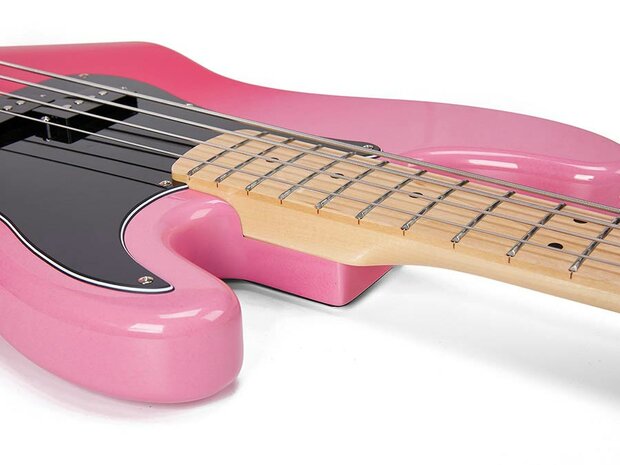 SX Modern Series PB style electric bass guitar with gigbag, , pink twilight