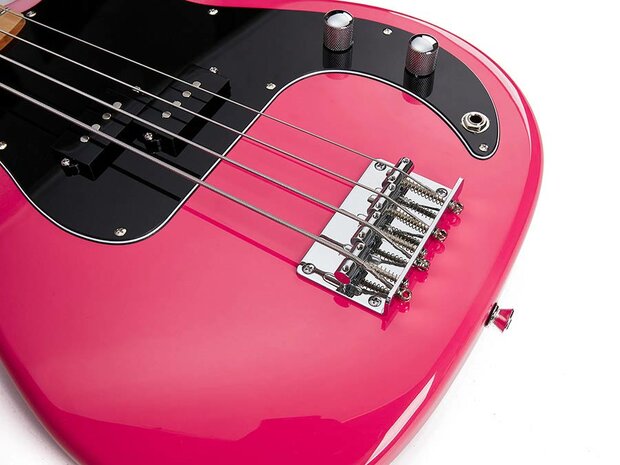 SX Modern Series PB style electric bass guitar with gigbag, , pink twilight