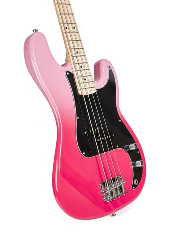 SX Modern Series PB style electric bass guitar with gigbag, , pink twilight