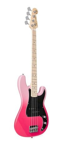 SX Modern Series PB style electric bass guitar with gigbag, , pink twilight