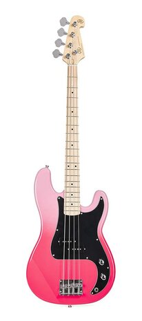 SX Modern Series PB style electric bass guitar with gigbag, , pink twilight