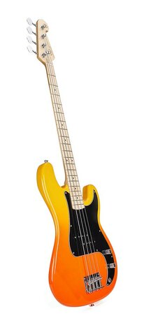 SX Modern Series PB style electric bass guitar with gigbag, burning fire