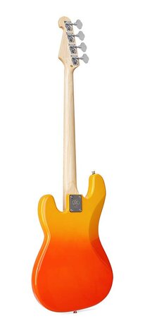 SX Modern Series PB style electric bass guitar with gigbag, burning fire