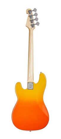 SX Modern Series PB style electric bass guitar with gigbag, burning fire