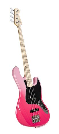 SX Modern Series JB style electric bass guitar with gigbag, pink twilight