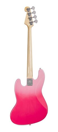 SX Modern Series JB style electric bass guitar with gigbag, pink twilight