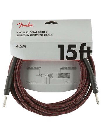 Fender Professional Tweed instrument cable, rood, 4.5 meter