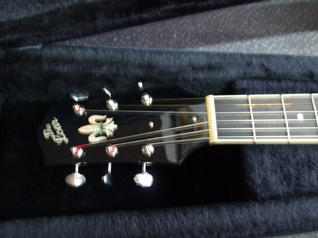 The Loar Archtop Semi-Acoustic Guitar LH-600-BK met case, electro-acoustic